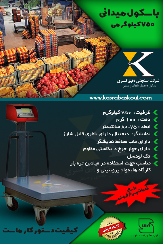 باسکول کفی ۷۰۰ کیلویی تک لودسل فروشگاهی